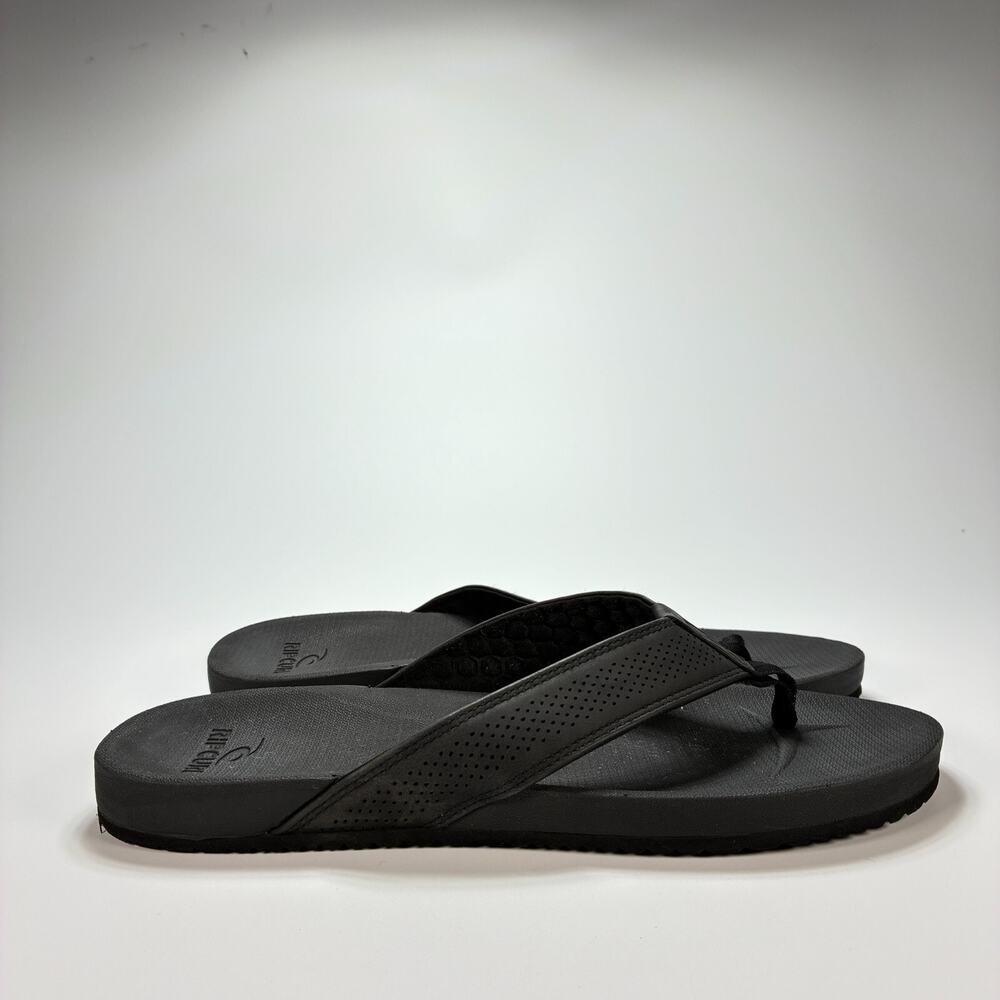 Rip Curl Chiba Bloom Black Perforated Thong Open Toe Flip Flops Slipper Men Sz 9